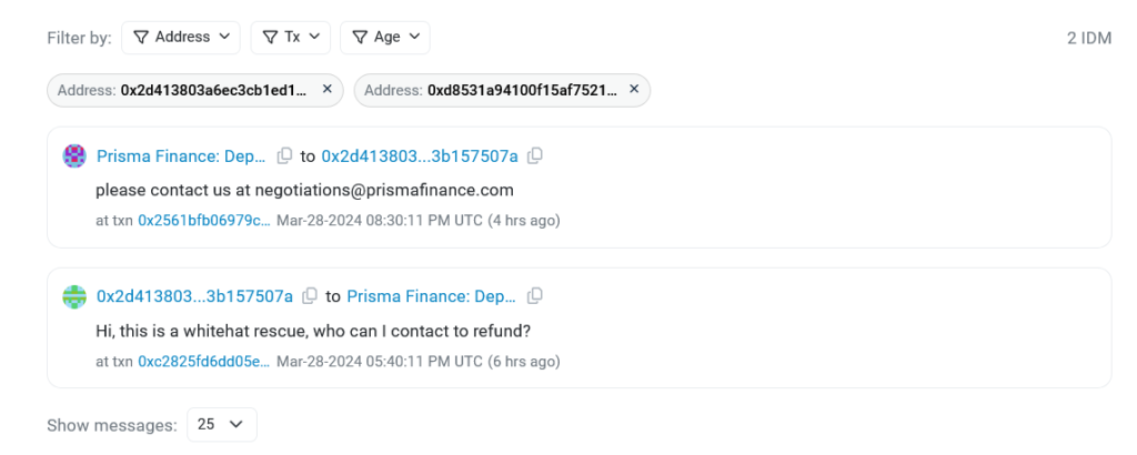 Prisma Finance Hacker Asserts $11.6M "Whitehat Rescue"